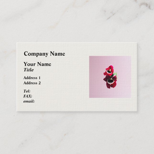 Carte De Visite Orchidée de Maroon Miltonia (Devant)