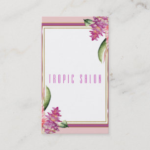 Carte De Visite Orchidée Fleur Tropicale Violet Rose Botanique Chi