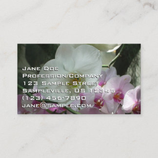 Carte De Visite Orchidées blanches et violettes