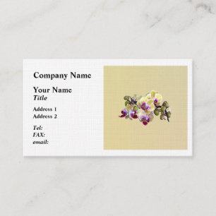 Carte De Visite Orchidées Pale Yellow et Magenta Phalaenopsis