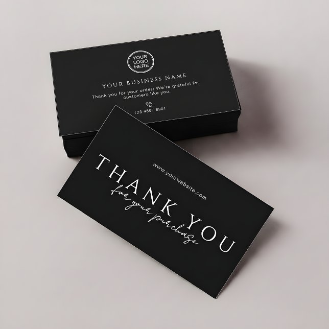 Carte De Visite Order Packaging Thank You Inserts | Modern Sleek (Créateur téléchargé)