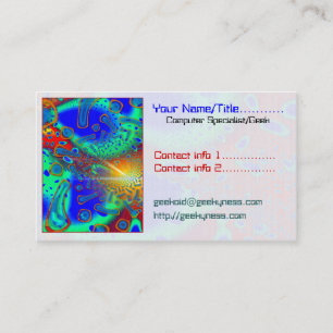Carte De Visite Ordinateur Geek 3D semi-sonique en verre numérique
