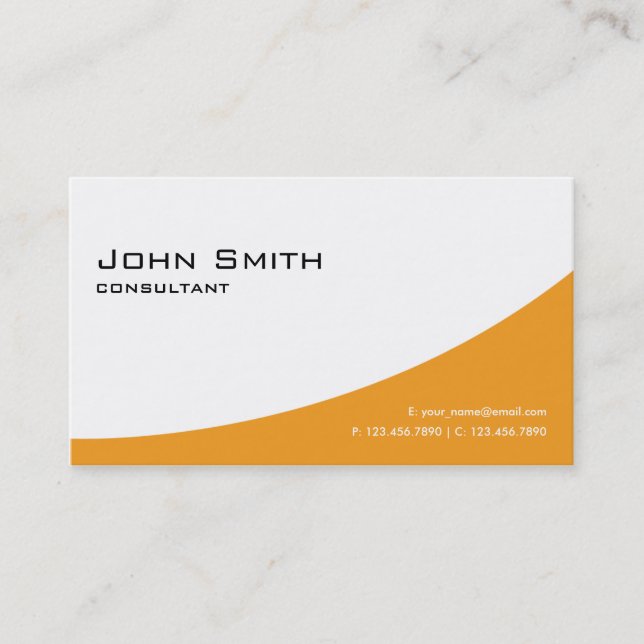 Carte De Visite Ordinateur moderne élégant orange simple (Devant)