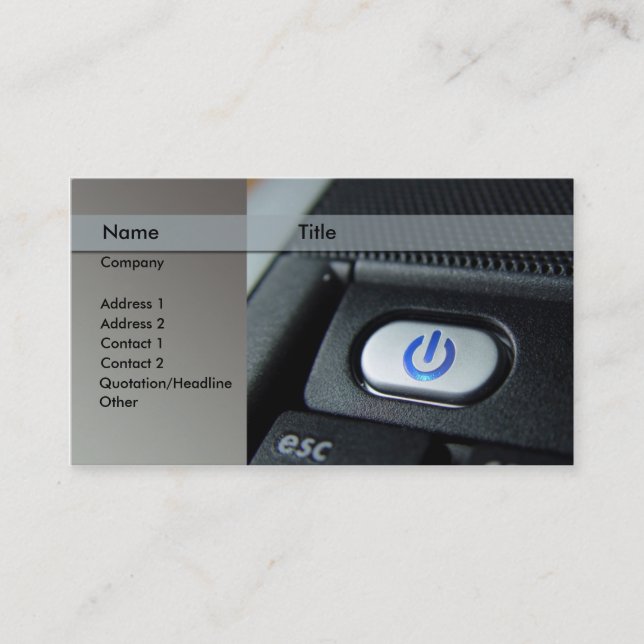 Carte De Visite ordinateur/ordinateur portable - technicien (Devant)