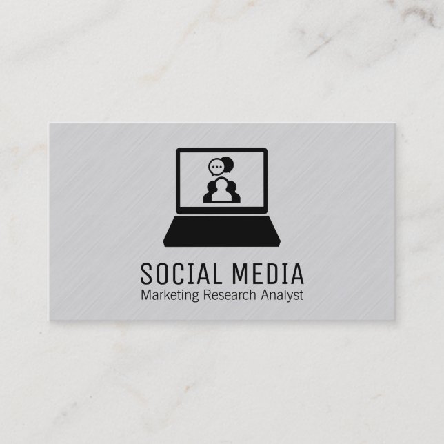 Carte De Visite Ordinateur portable | Lignes de texture 2 (Devant)