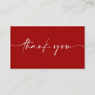 Carte De Visite Ordre minimaliste de calligraphie de script rouge 