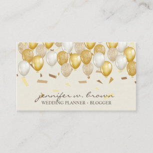 Carte De Visite Organisateur de fête à ballons Confetti jaune