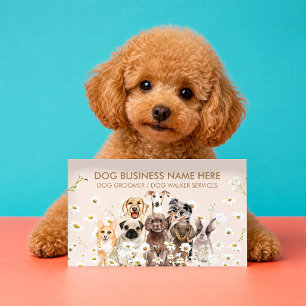 Carte De Visite Organisateur de fête d'anniversaire de chien beige