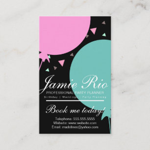 Carte De Visite Organisateur de fête planification d'anniversaire