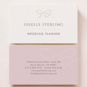 Carte De Visite Organisateur de mariage à ruban rose