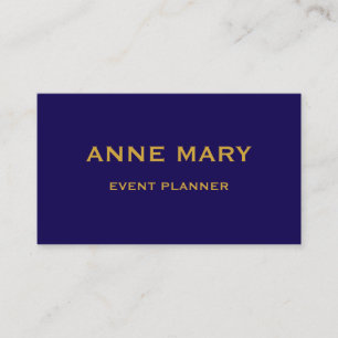 Carte De Visite Organisateur de mariage élégant et glamour Navy Bl