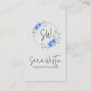 Carte De Visite Organisateur de Mariage Fleur Floral Monogramme En