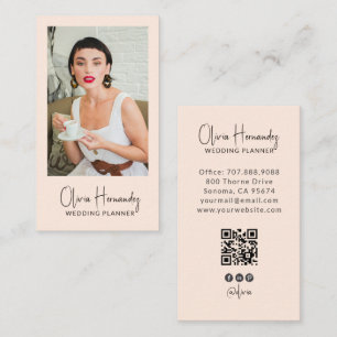 Carte De Visite Organisateur de mariage moderne Code QR photo
