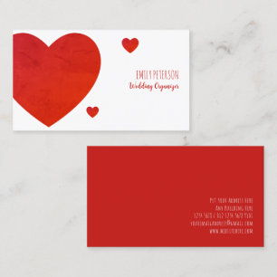 Carte De Visite Organisateur de mariage Red Hearts