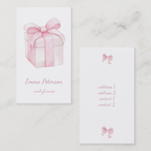 Carte De Visite organisateur d'événement cadeau rose aquarelle