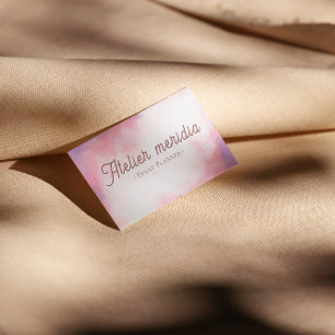 Carte De Visite Organisateur d'événements à l'aquarelle rose 