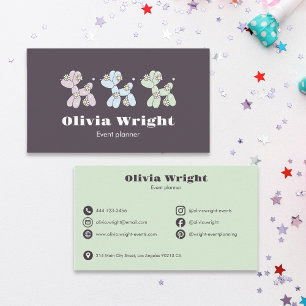 Carte De Visite Organisateur d'événements pour enfants Chiens en b