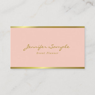Carte De Visite Organisateur élégant moderne d'or de rose de