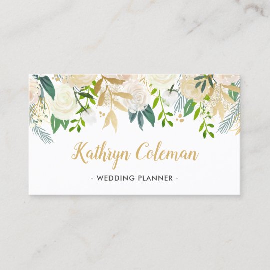 Carte De Visite Organisateur Floral Creme Chic De Mariage Zazzle Fr