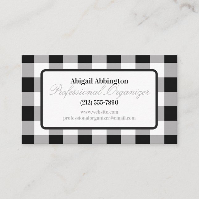 Carte De Visite Organisateur professionnel Buffalo Plaid (Devant)
