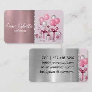 Carte De Visite Organisation de fête d'anniversaire avec des ballo