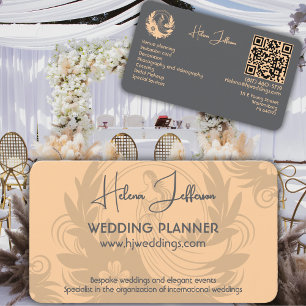 Carte De Visite Organisatrice de mariage avec logo à motif pêche m