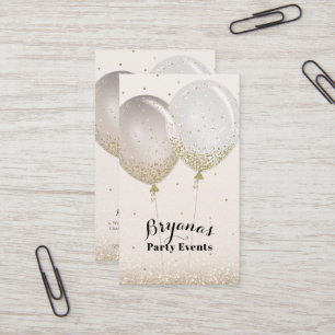 Carte De Visite Organisatrice de soirée Rose Gold & Glitter Rose B