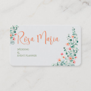 Carte De Visite Organisatrice d'événement floral aquarelle féminin
