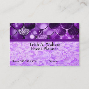 Carte De Visite Organisatrice d'événement Purple Glamour