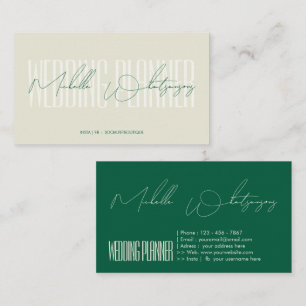 Carte De Visite Organiseur de MARIAGE à monogramme écriture modern