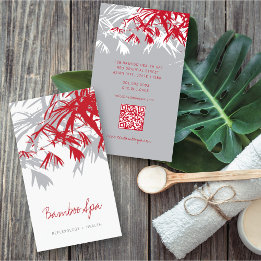 Carte De Visite Oriental Asian Bamboo Leaves Tree Modern Zen Spa