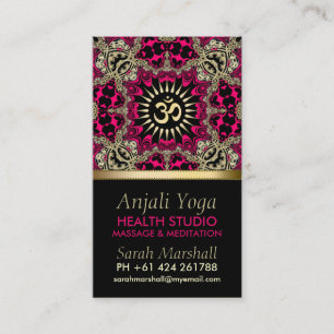 Carte de visite oriental d'âge de yoga d'Anjali