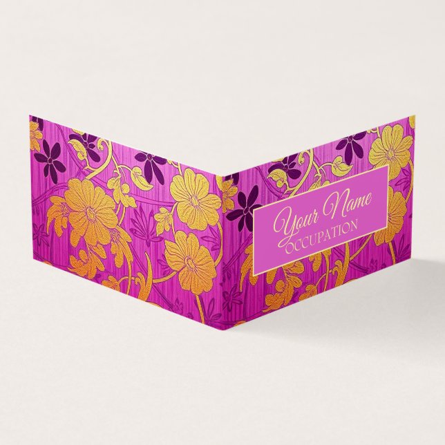 Carte De Visite ORIENTAL Pink Golden Pattern - Business Card (Extérieur)
