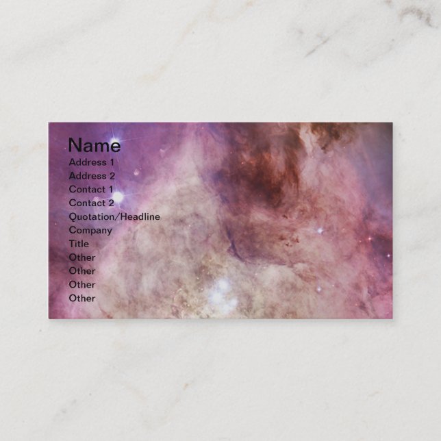 Carte De Visite Orion Nebula rose (Devant)