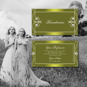 Carte De Visite Ornat Jaune Olive Sparkling Diamants Ornementation