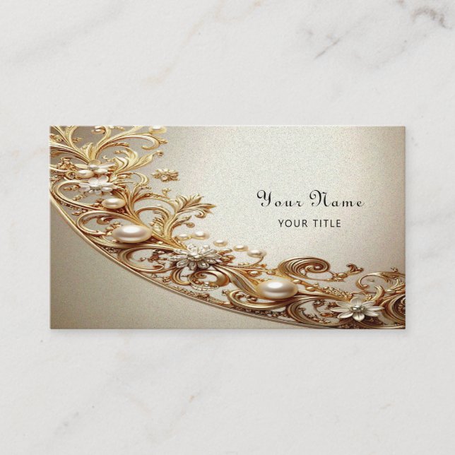 Carte De Visite Ornate Gold Flourish Business Card (Devant)
