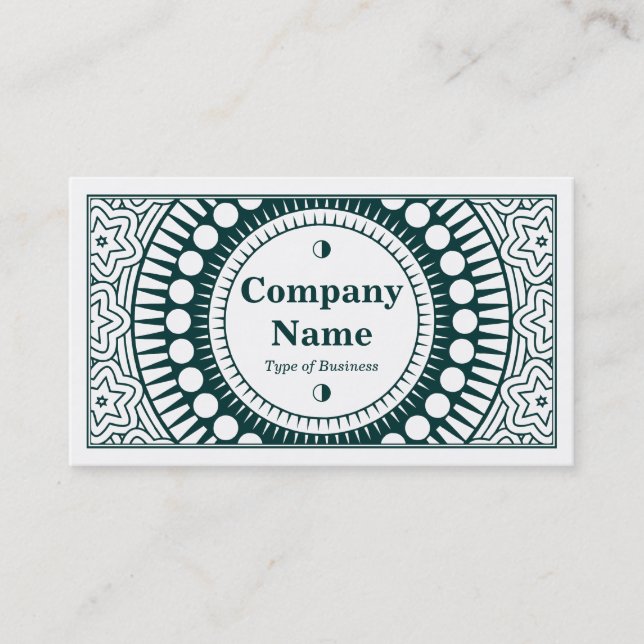 Carte De Visite Ornement 01 - Mousse foncée vert sur blanc (Devant)
