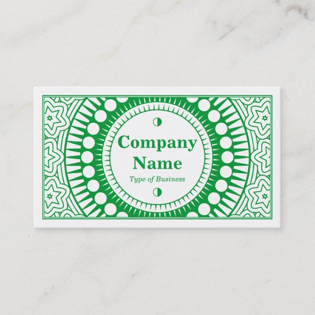 Carte De Visite Ornement 01 - Vert herbe sur blanc (Devant)