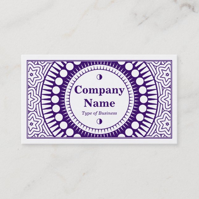 Carte De Visite Ornement 01 - Violet profond sur blanc (Devant)