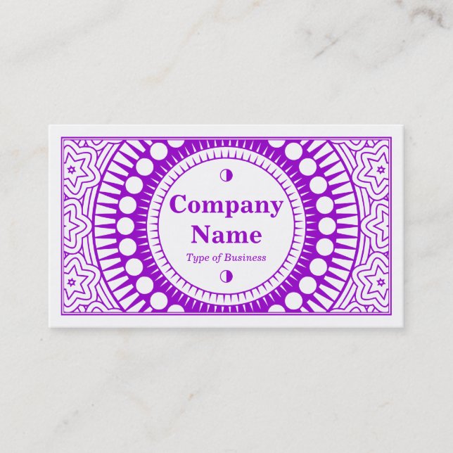 Carte De Visite Ornement 01 - Violet sur blanc (Devant)
