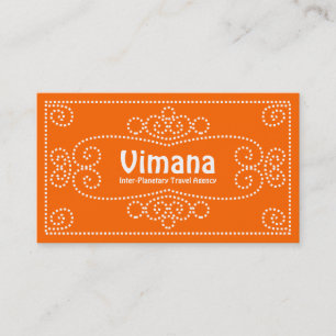 Carte De Visite Ornement - Blanc sur Orange