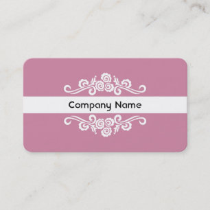 Carte De Visite Ornement - Blanc sur Rose Cashmere
