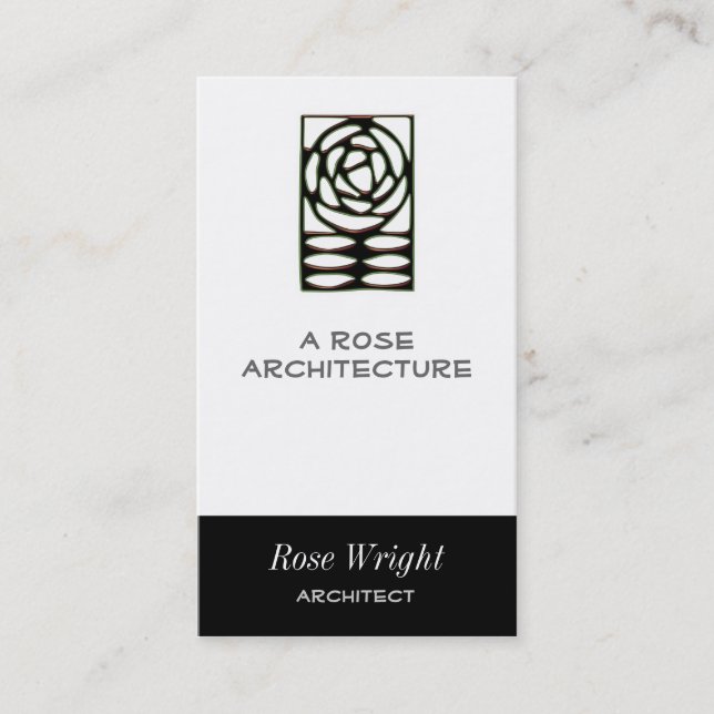 Carte De Visite Ornement d'art et d'artisanat rose (Devant)