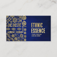 Ornement de Motif ethnique d'or sur bleu