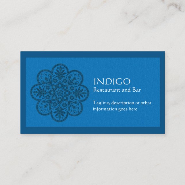 Carte De Visite Ornement d'indigo (Devant)