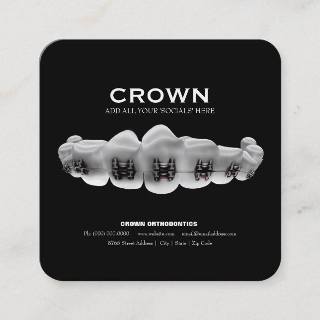 Carte de visite orthodontiste avec carte de rendez (Devant)