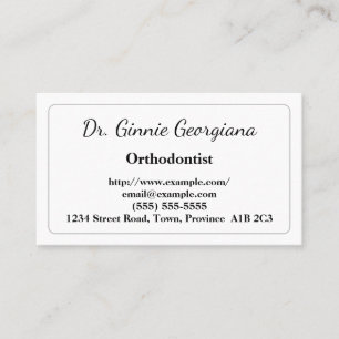 Carte de visite orthodontiste simple