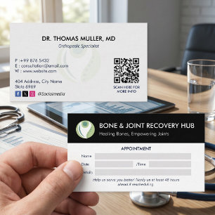 Carte De Visite Orthopédique Spécialiste Affaires Rendez-vous mo
