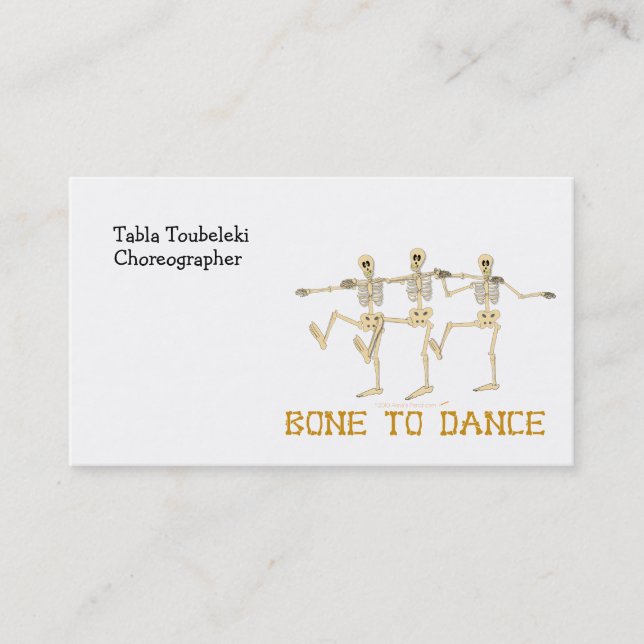 Carte De Visite Os drôle de squelettes de danse pour danser la (Devant)
