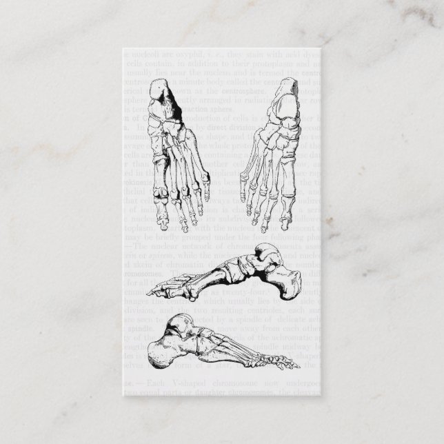 Carte De Visite Os humains d'anatomie de vieil art Médicale du (Devant)